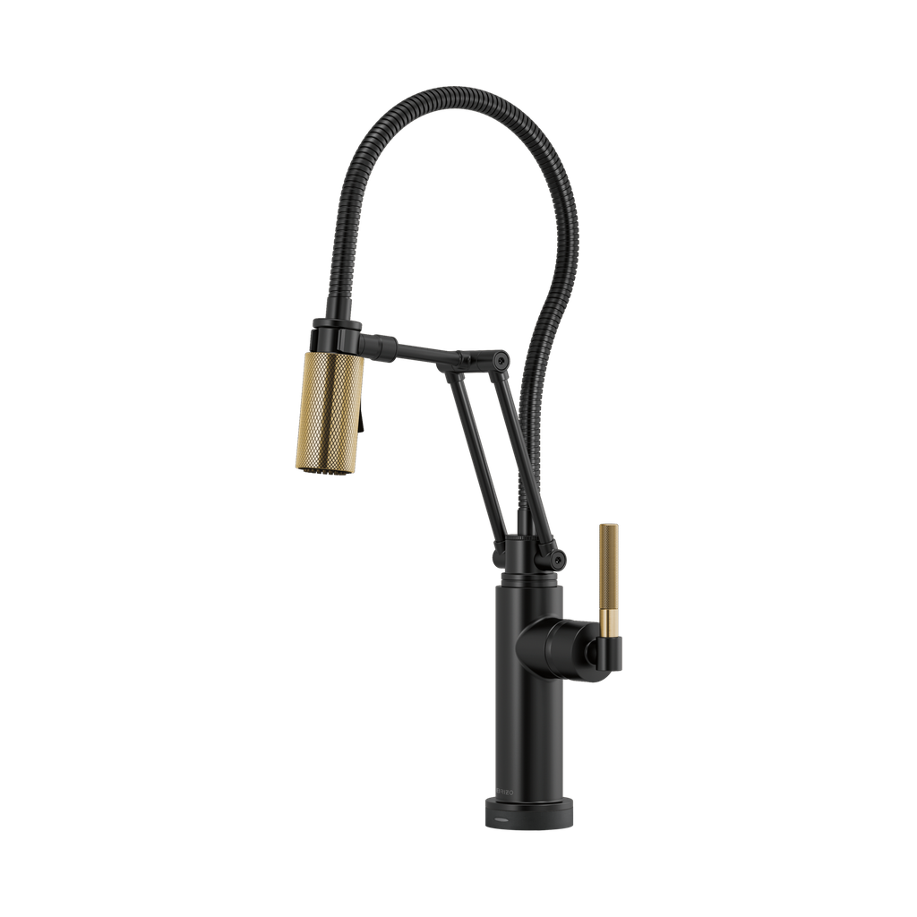 Brizo 64143LF-BLGL Litze Smarttouch Articulating Faucet With Knurled Handle And Finis