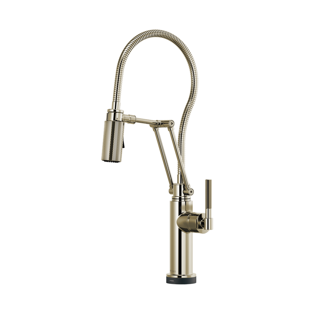 Brizo 64143LF-PN Litze Smarttouch Articulating Faucet With Knurled Handle And Finis
