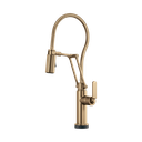 Brizo 64144LF-GL Litze SmartTouch Articulating Faucet With Industrial Handle And Finished Hose Luxe Gold