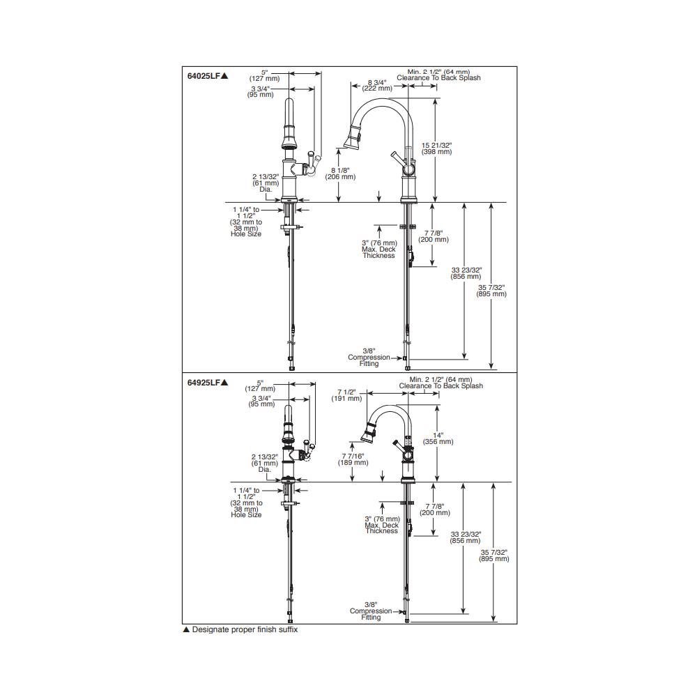 Brizo 64925LF-BL Artesso Pull-Down Prep Faucet With Smarttouch Technology