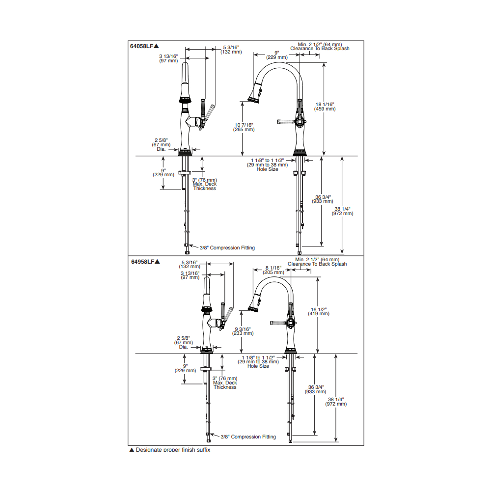 Brizo 64958LF-SS Tulham Smarttouch Pull-Down Prep Faucet