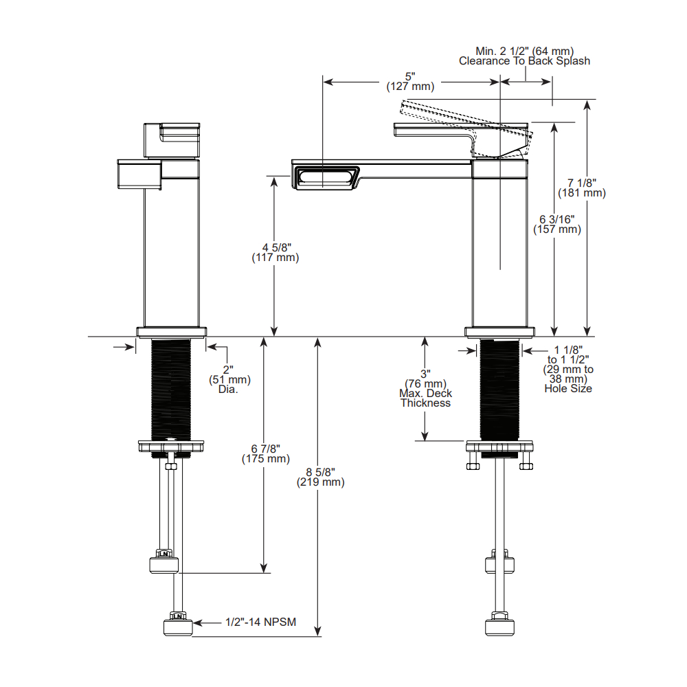 Brizo 65022LF-NKTK Single Handle Lavatory Faucet 1.2 Gpm