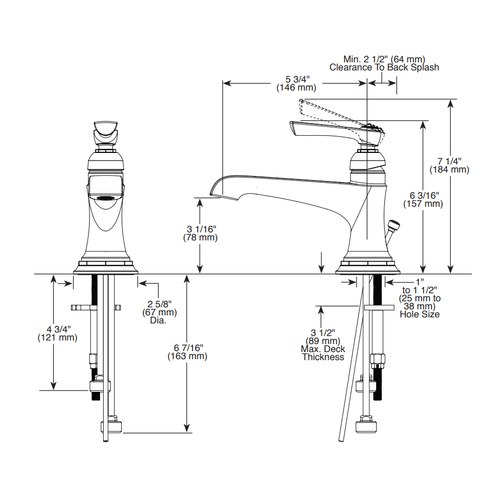 Brizo 65060LF-NK-ECO Siderna Single Handle Single Hole Lavatory Faucet