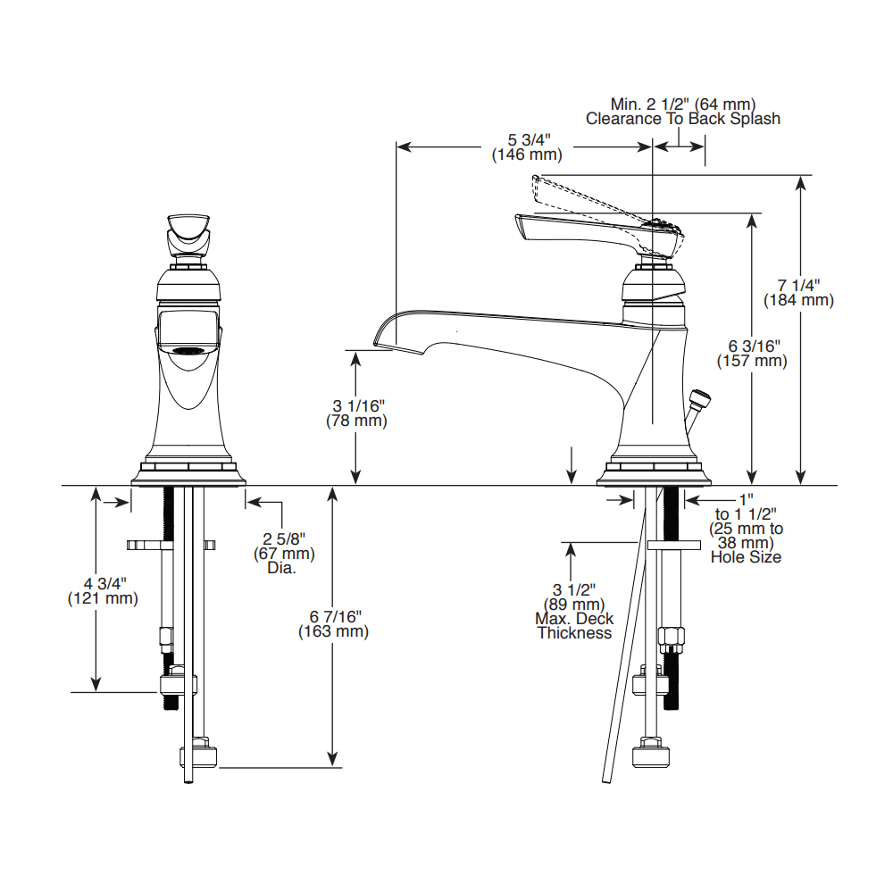 Brizo 65060LF-NKBL-ECO Siderna Single Handle Single Hole Lavatory Faucet