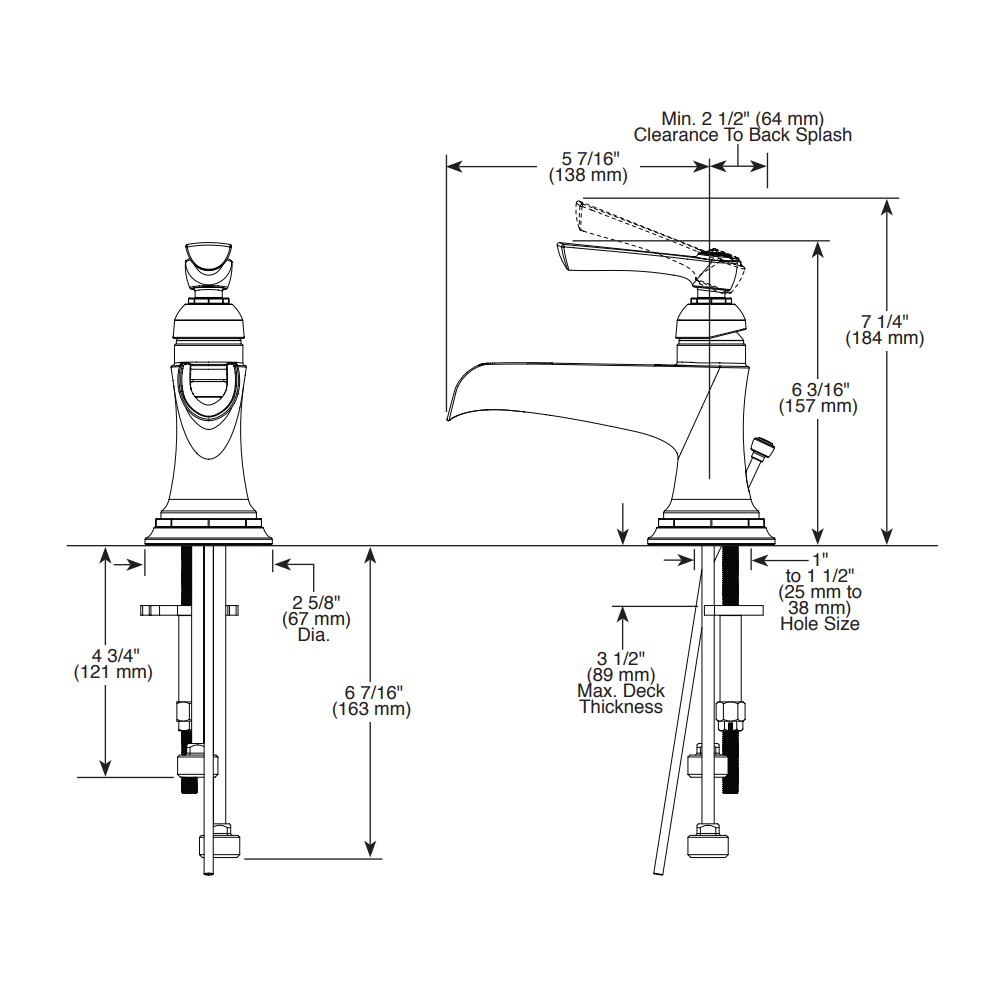 Brizo 65061LF-NK-ECO Vettis Single Handle Single Hole Lavatory Faucet