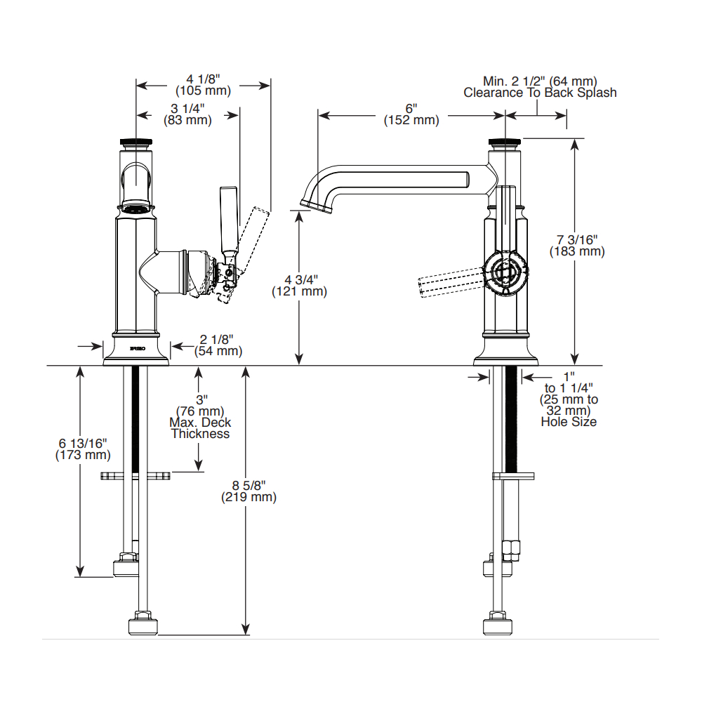 Brizo 65076LF-PC Invari Single Handle Lavatory Faucet 1.5