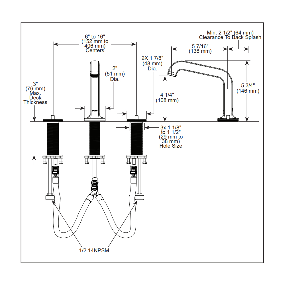 Brizo 65307LF-GLLHP-ECO Kintsu Widespread Mid-Rise Column Spout 1.2