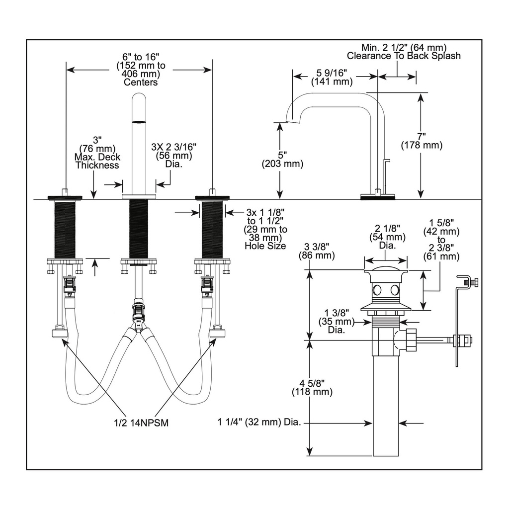 Brizo 65332LF-GLLHP-ECO Widespread High Spout 1.2