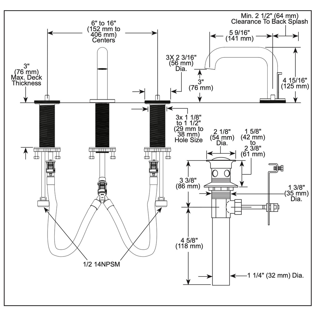 Brizo 65334LF-NKLHP-ECO Widespread Low Spout 1.2