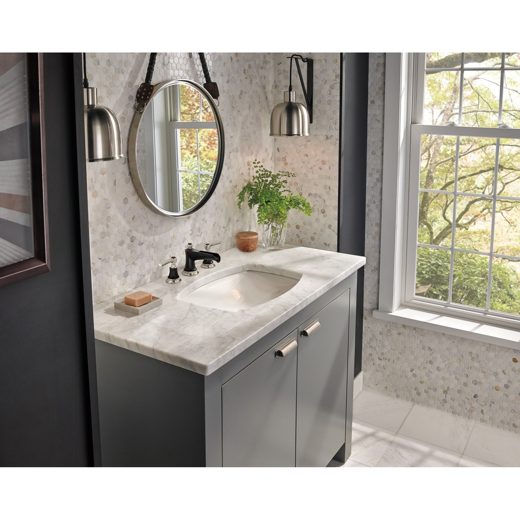 Brizo 65361LF-NKBLLHP-ECO Rook Two Handle Widespread Lavatory Faucet