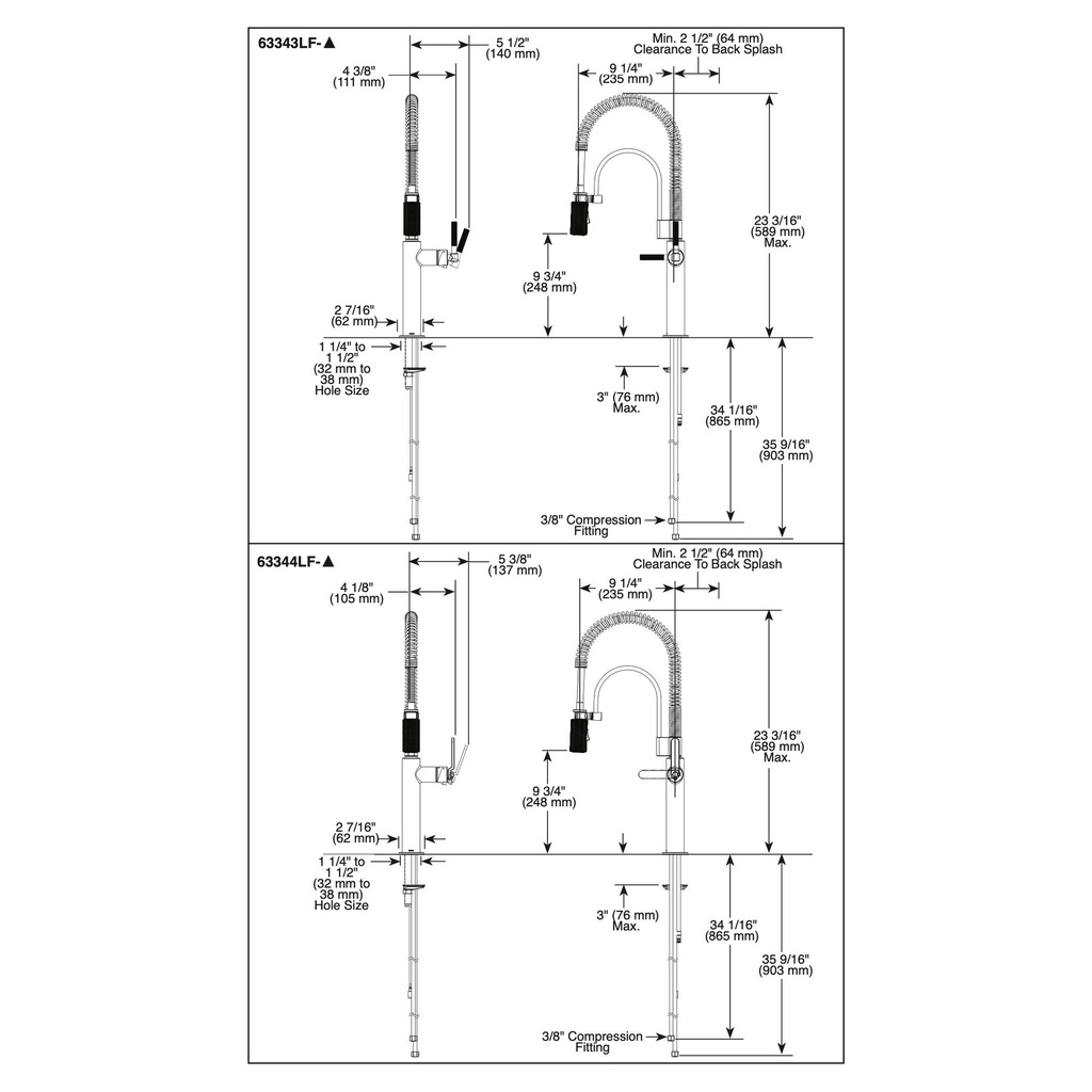 Brizo 63343LF-PN Semi-Professional Kitchen Faucet Knurl