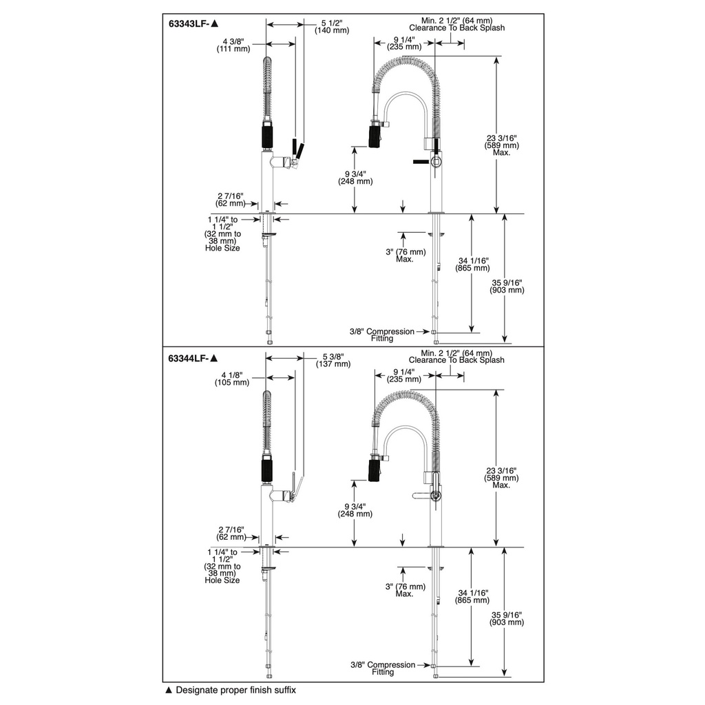 Brizo 63344LF-GL Semi-Professional Kitchen Faucet Indus
