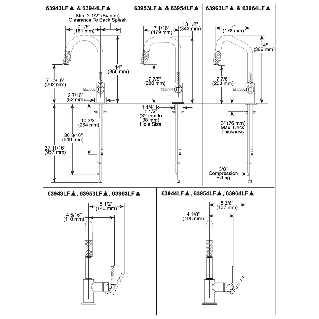 Brizo 63943LF-PC Pull-Down Prep Faucet With Arc Spout K