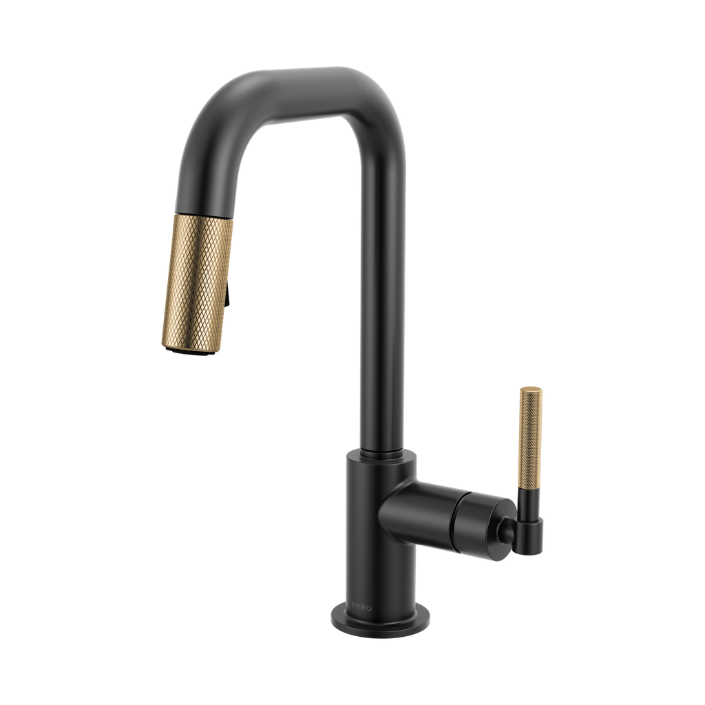 Brizo 63953LF-BLGL Pull-Down Prep Faucet With Square Spout