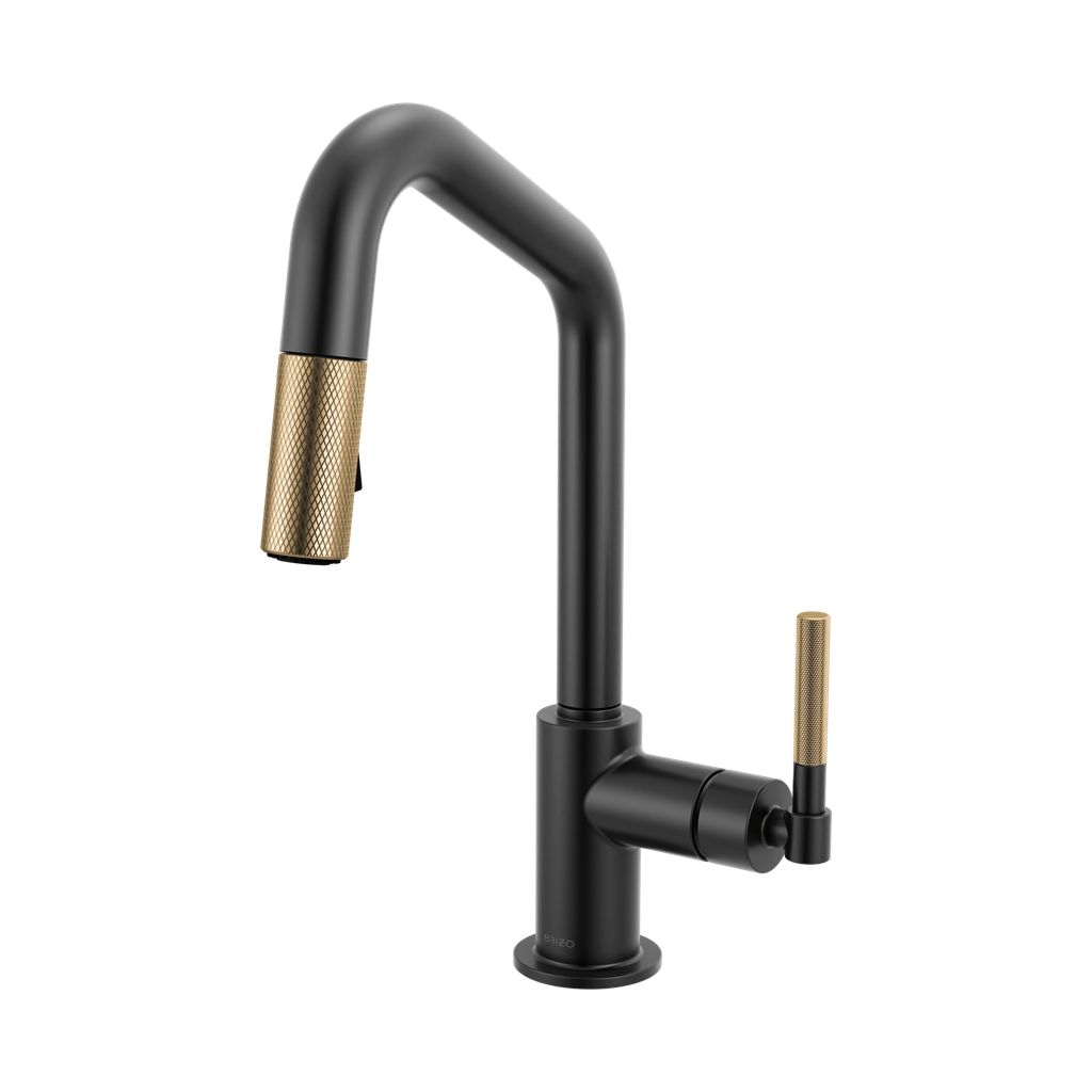 Brizo 63963LF-BLGL Pull-Down Prep Faucet With Angle Spout