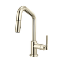 Brizo 63963LF-PN Pull-Down Prep Faucet With Angle Spout