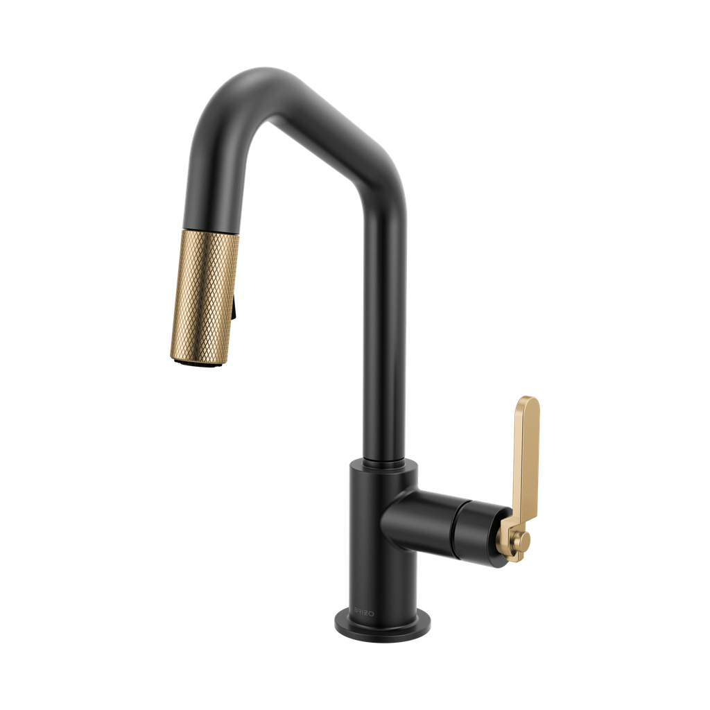 Brizo 63964LF-BLGL Pull-Down Prep Faucet With Angle Spout