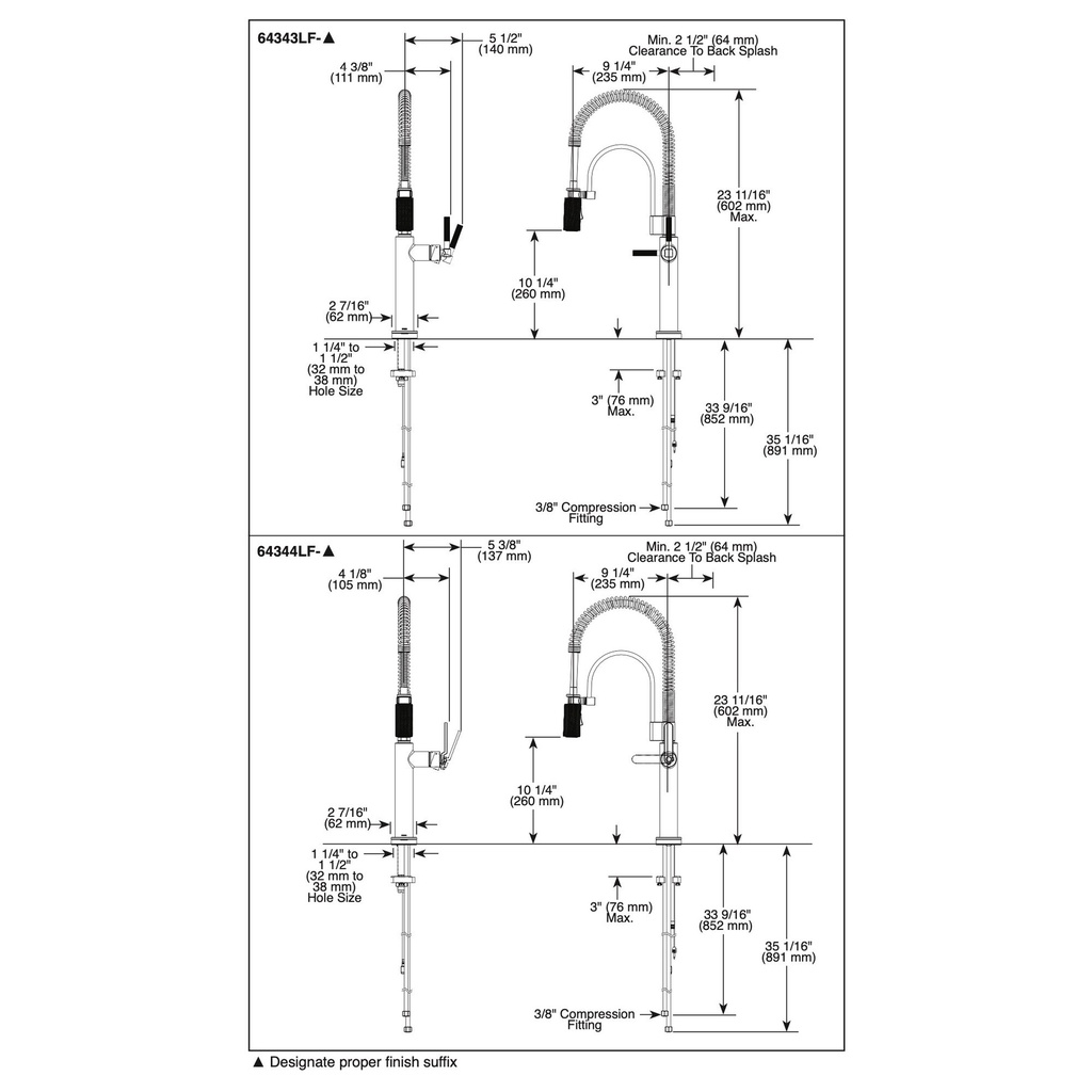 Brizo 64343LF-GL Smarttouch Semi-Professional Kitchen Fau