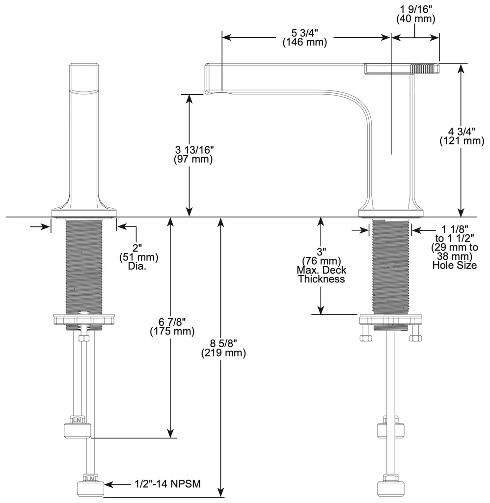 Brizo 65006LF-BL Single Handle Lavatory Faucet 1.5