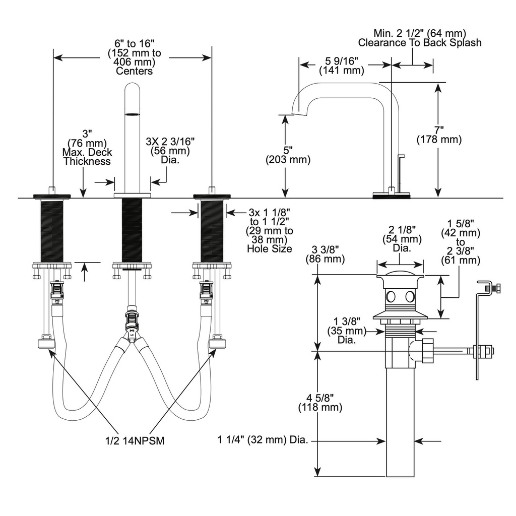 Brizo 65332LF-BLLHP-ECO Widespread High Spout 1.2