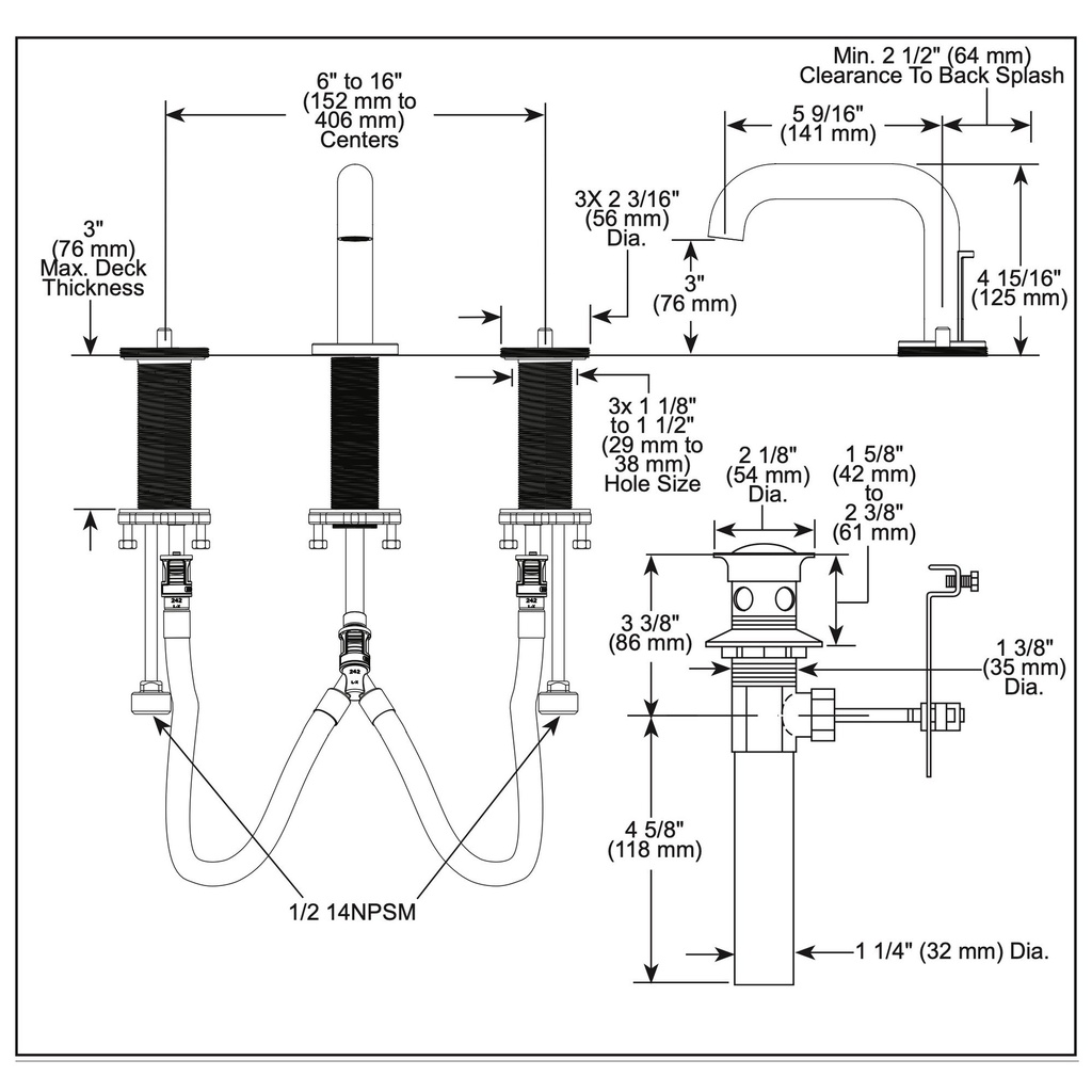 Brizo 65334LF-BLLHP-ECO Widespread Low Spout 1.2