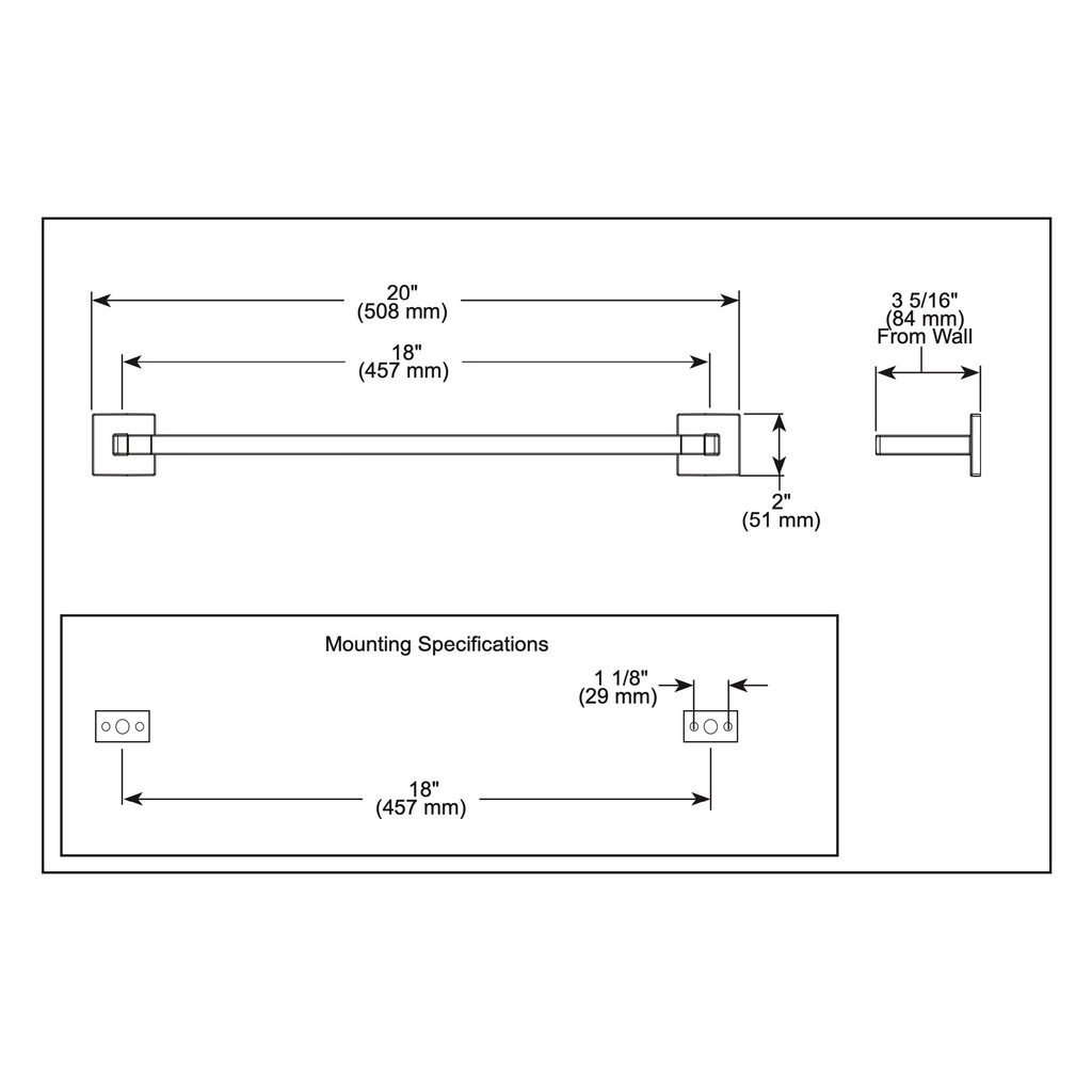 Brizo 691822-SL 18" Towel Bar