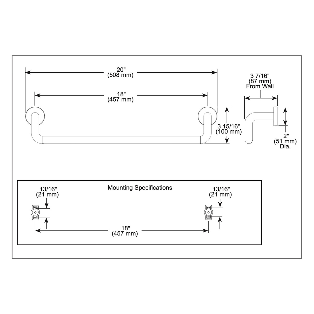 Brizo 691835-PC Litze 18" Towel Bar