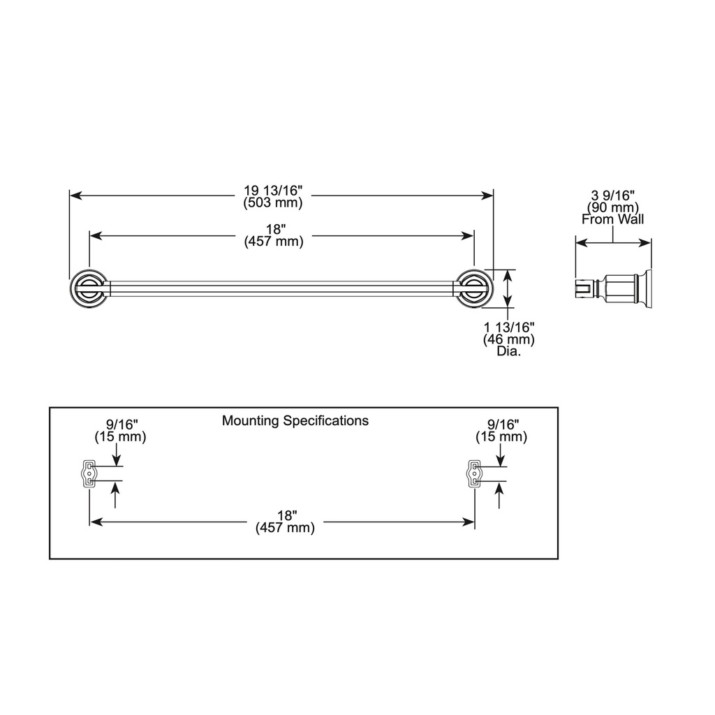 Brizo 691876-SL Invari 18" Towel Bar