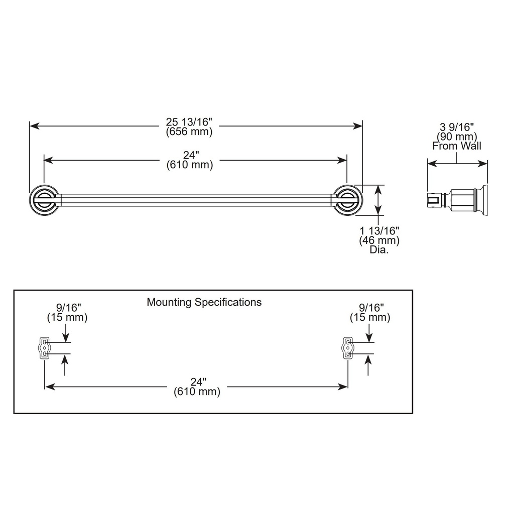 Brizo 692476-GL Invari 24" Towel Bar