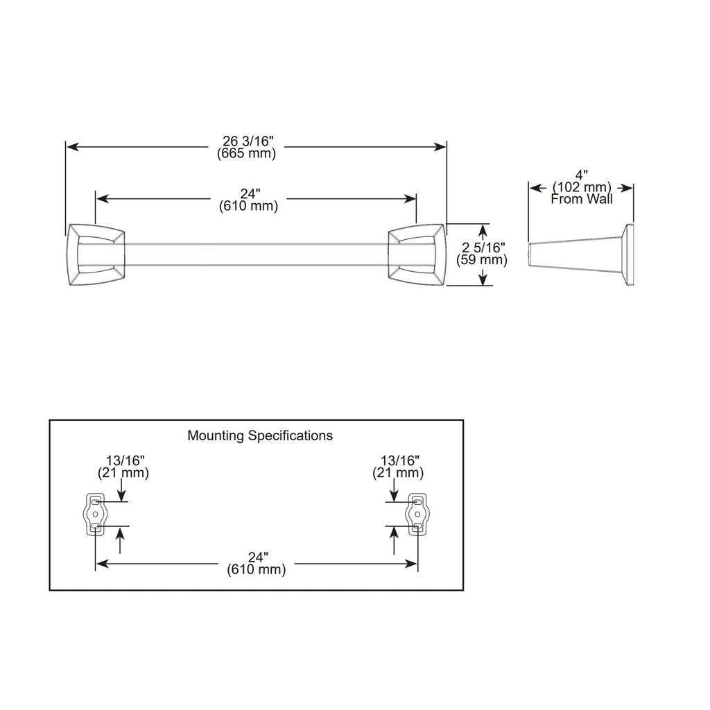 Brizo 692488-NK Vettis 24" Towel Bar