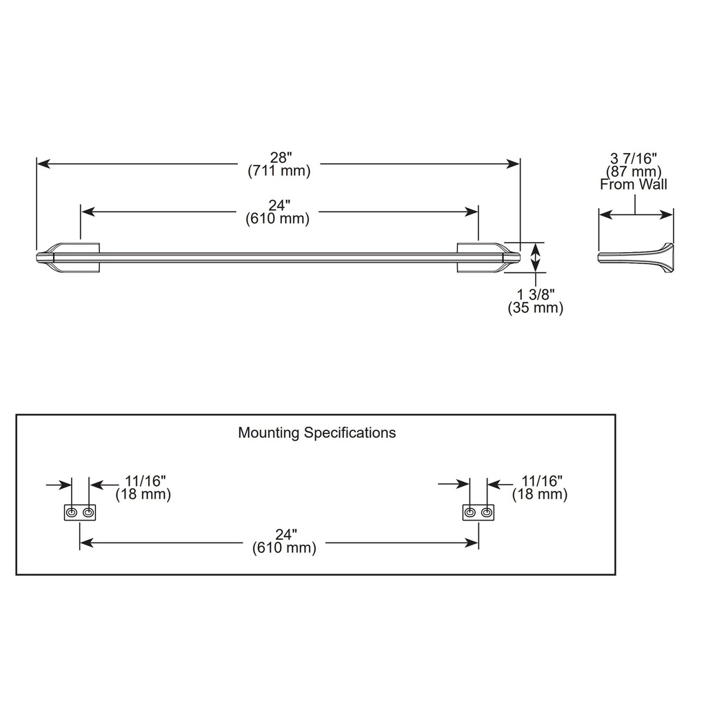 Brizo 692498-PN Levoir 24" Towel Bar