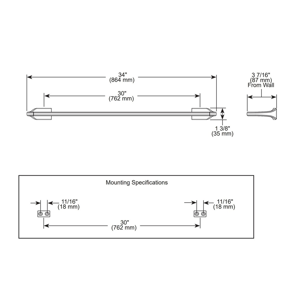 Brizo 693098-SL Levoir 30" Towel Bar