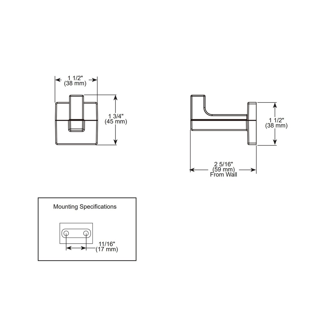 Brizo 693422-SL Single Robe Hook