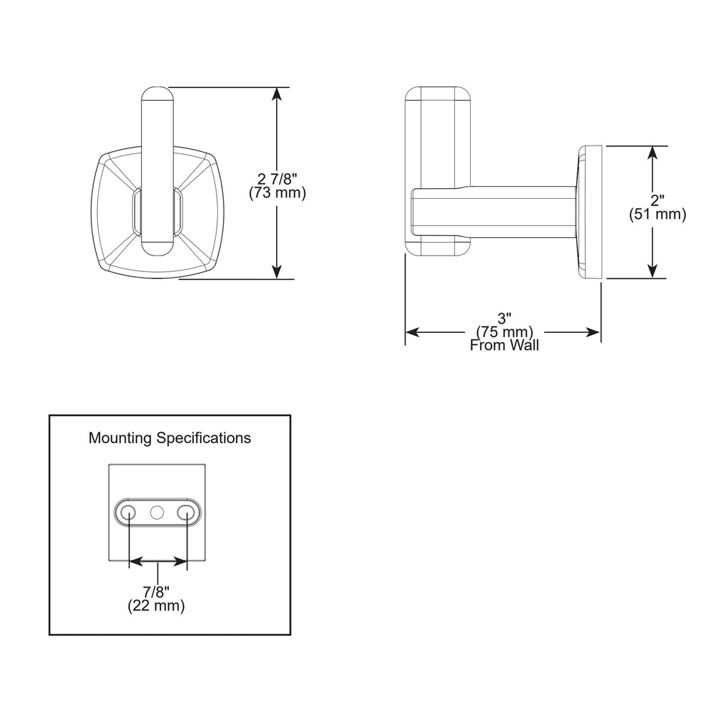 Brizo 693467-GL Allaria Robe Hook W/ Notch