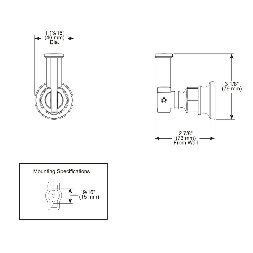 Brizo 693476-PC Invari Robe Hook