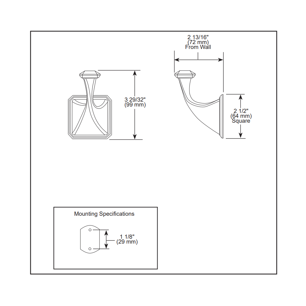 Brizo 693530-PC Virage Robe Hook