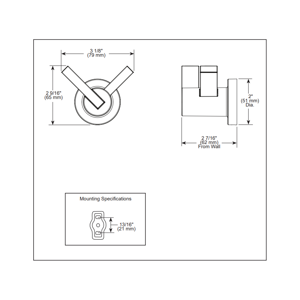 Brizo 693535-PC Litze Double Robe Hook