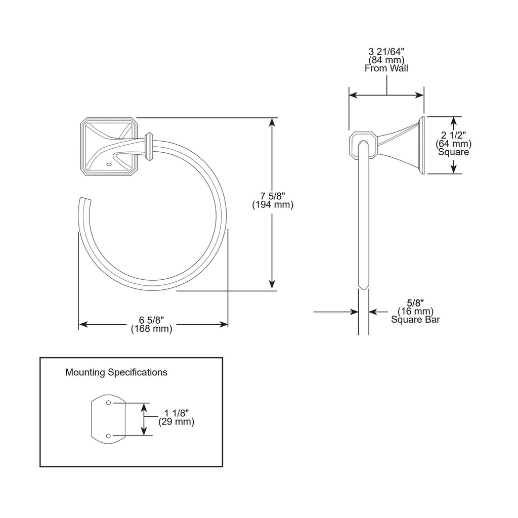 Brizo 694630-GL Virage Towel Ring