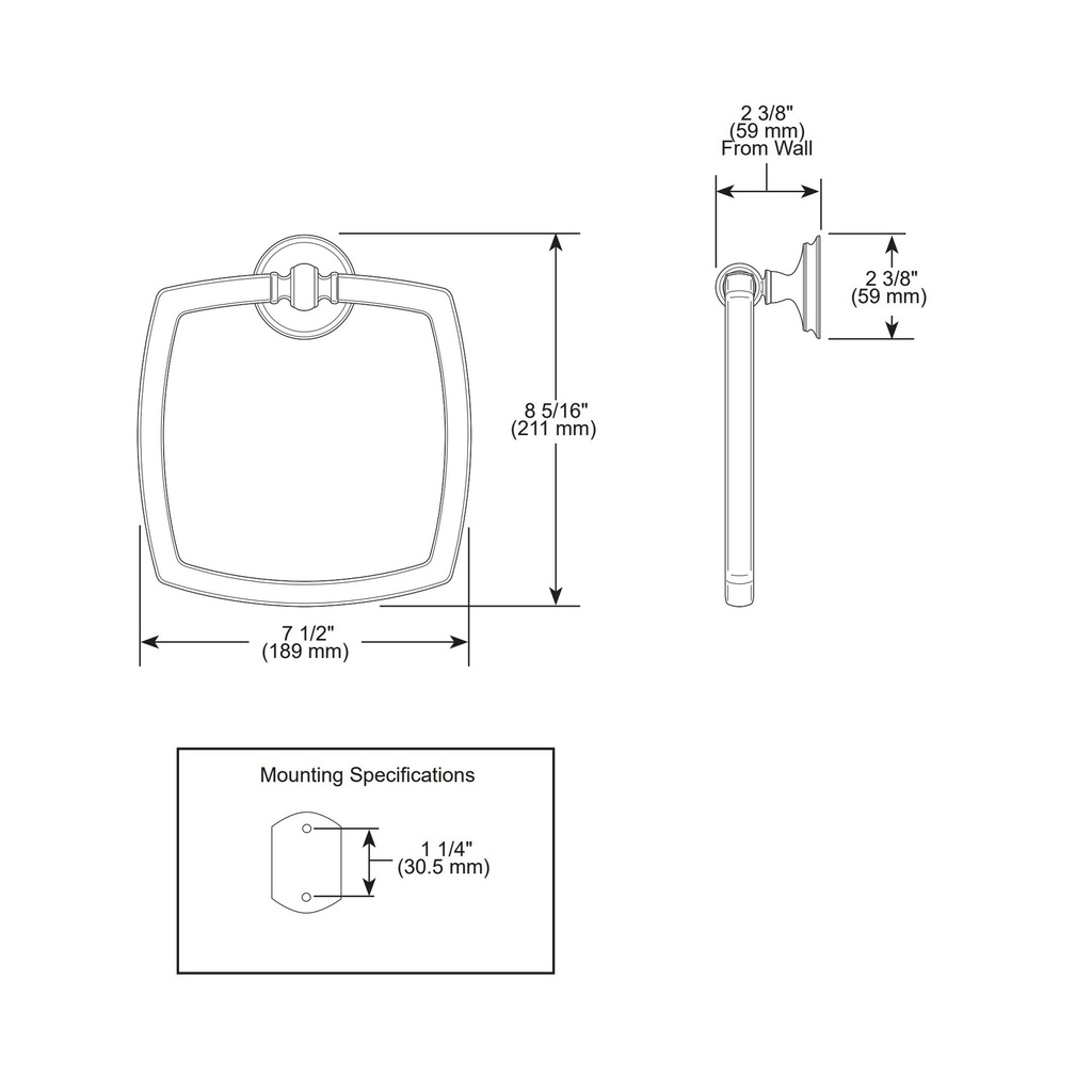 Brizo 694685-PN Charlotte Towel Ring