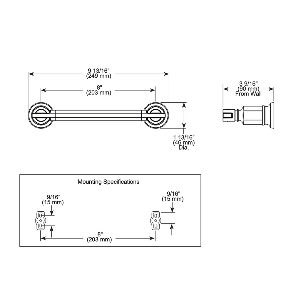 Brizo 694776-PG Invari 8" Mini Towel Bar