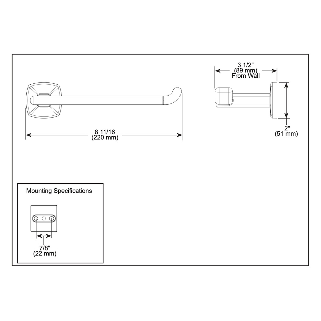 Brizo 695067-BL Allaria Open Post Tissue Paper Holder 3W Mount