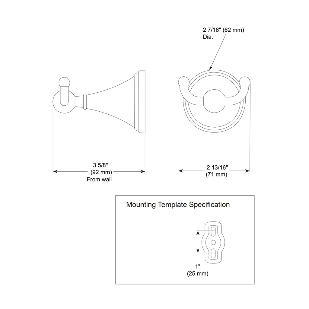 Brizo 69535-PC Traditional Double Robe Hook Pc