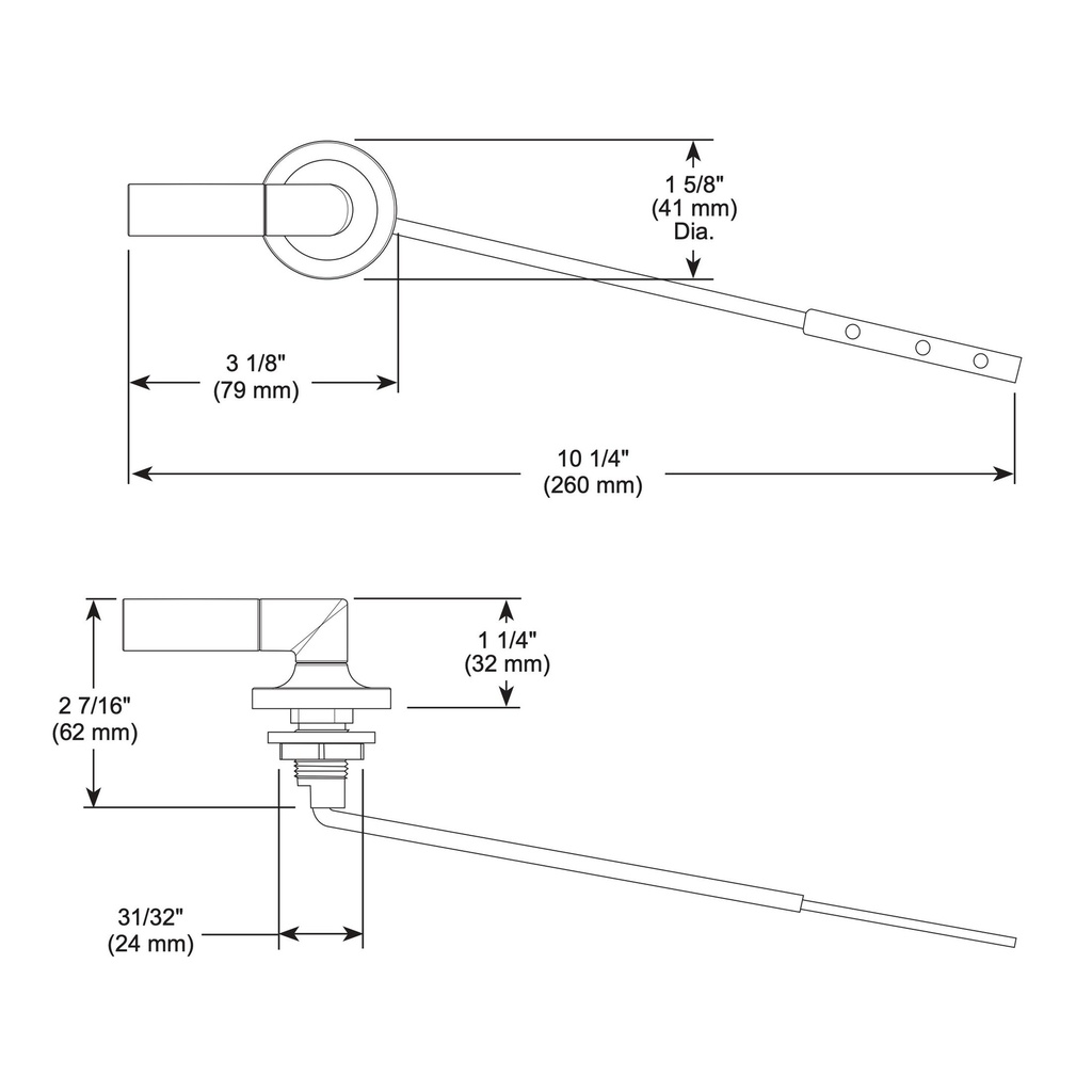 Brizo 696075-PC Contemporary Tank Lever - Front Mount