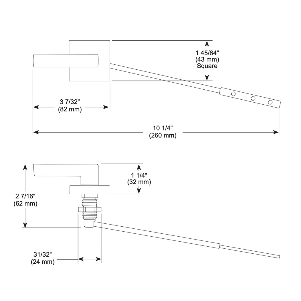 Brizo 696080-BL Siderna Front Mount Tank Lever