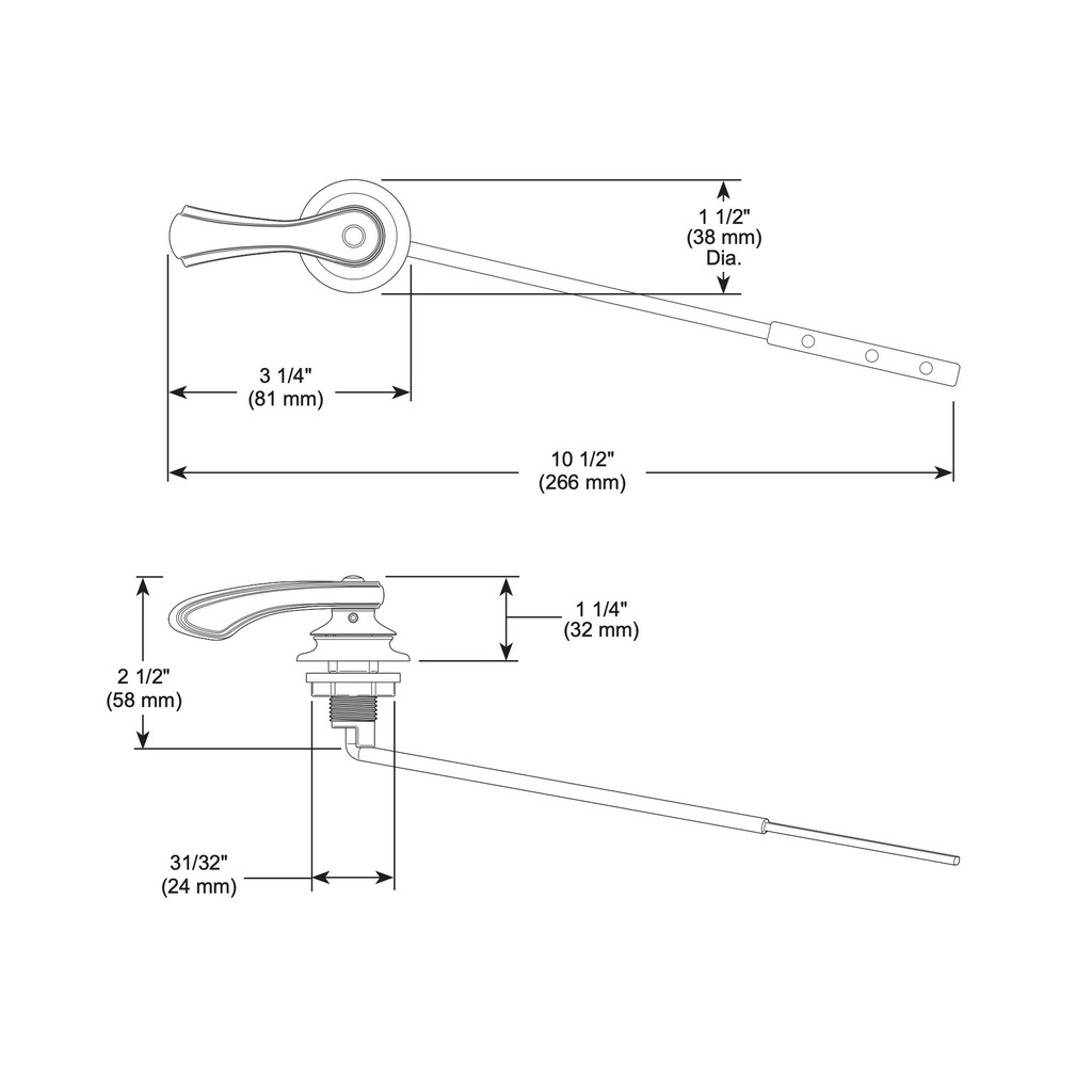 Brizo 696085-PC Charlotte Front Mount Tank Lever