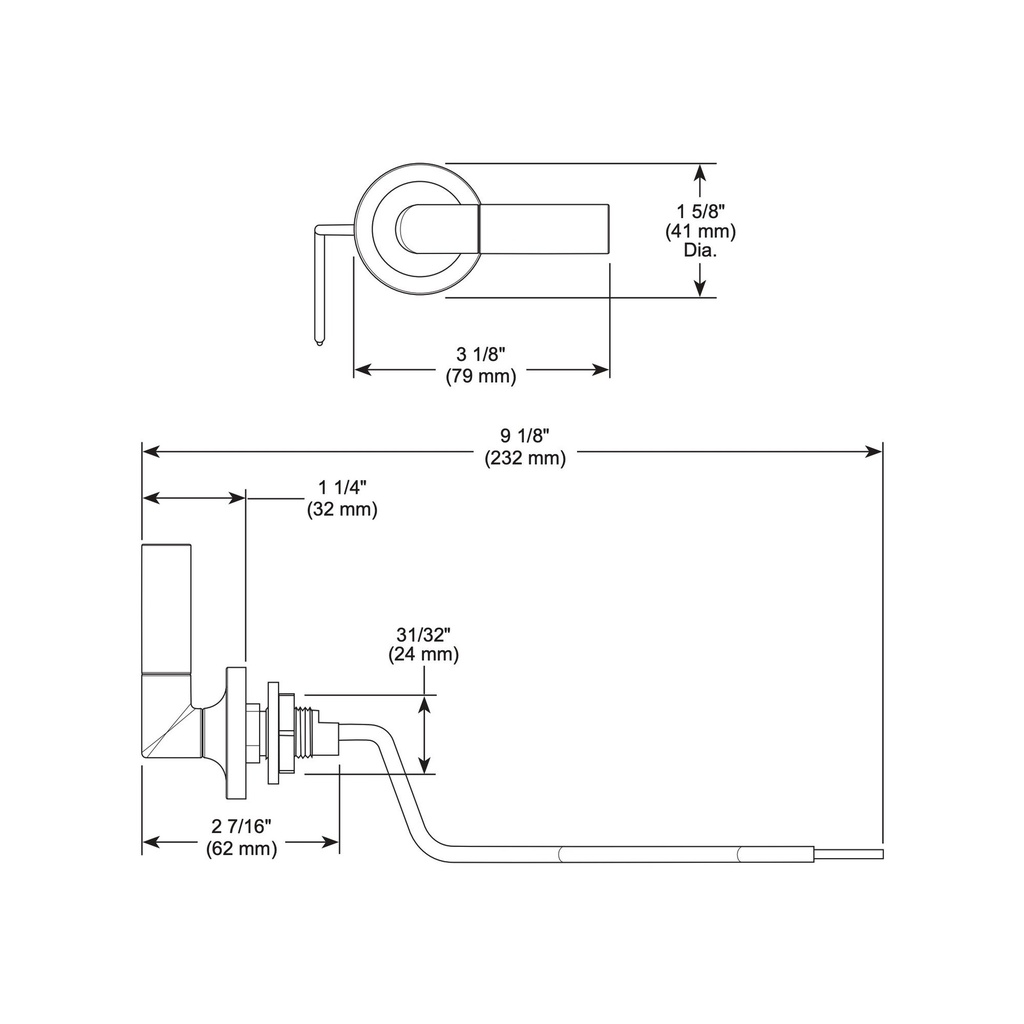 Brizo 696275-BL Odin Tank Lever - Side Mount Matte Black