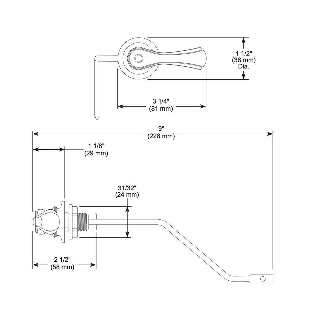 Brizo 696285-PC Charlotte Side Mount Tank Lever