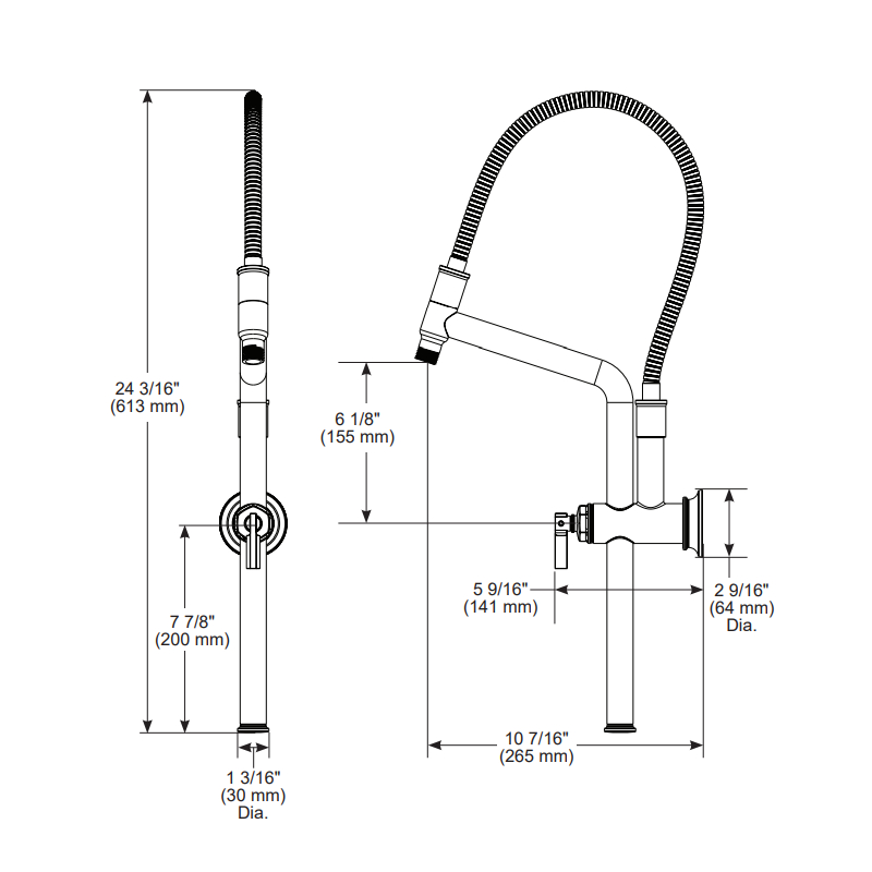 Brizo 81376-BN Universal Showering Height Adjustable Shower Arm And Flange