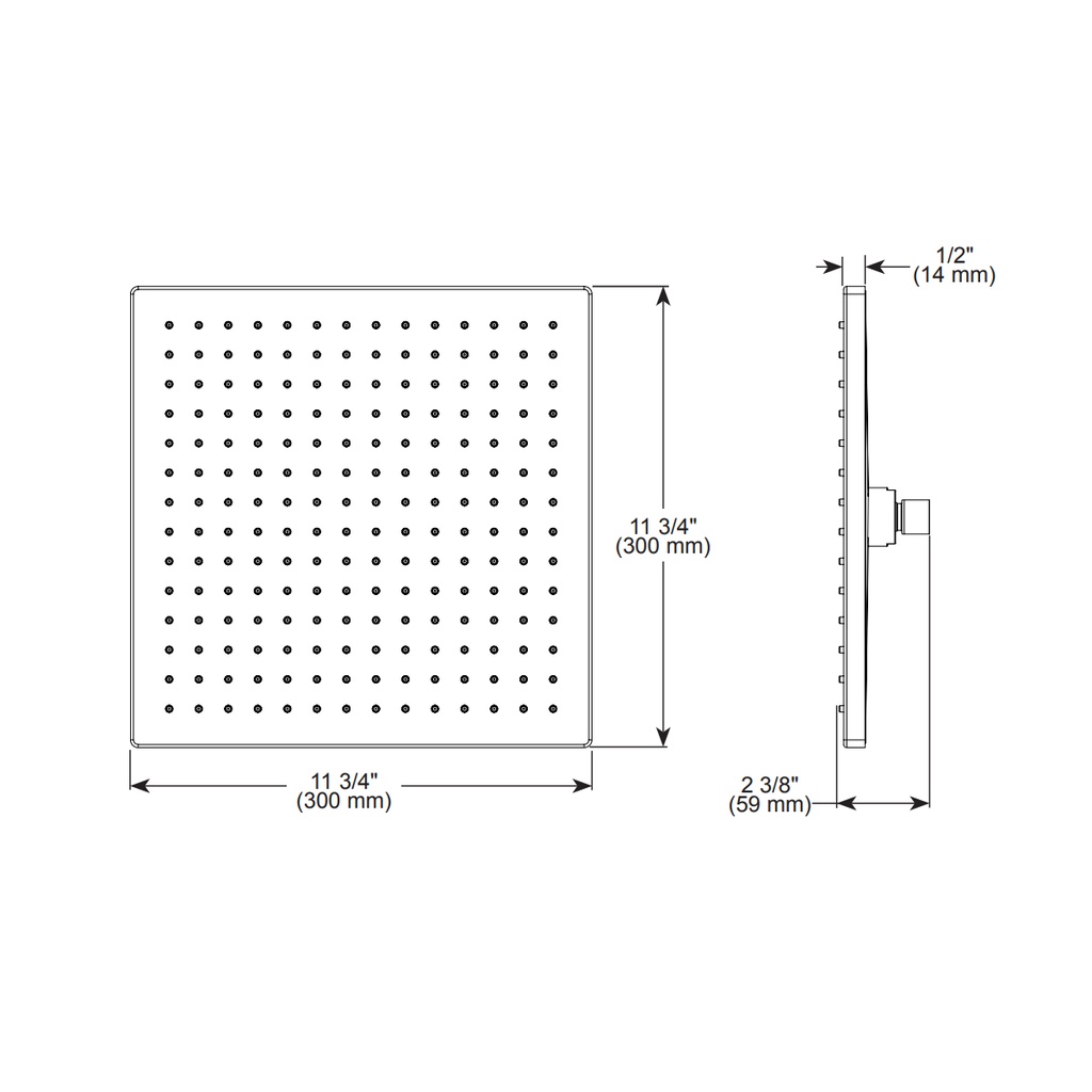 Brizo 81399-SL-2.5 Rook Square Raincan Showerhead