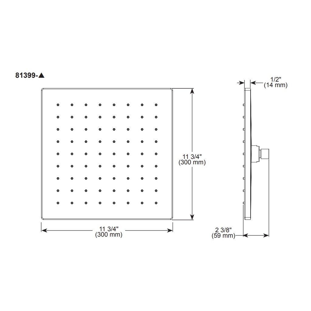 Brizo 81399-RB Virage Square Raincan Showerhead